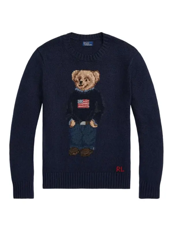 Polo Ralph Lauren Cotton-Linen Crewneck Bear Sweater | Saks Fifth Avenue