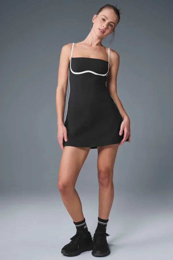 Airbrush Streamlined Dress - Black/White