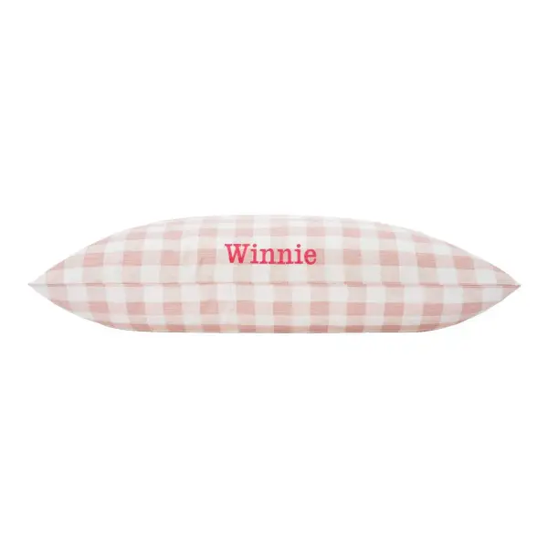 Blush Gingham Check Dog Bed