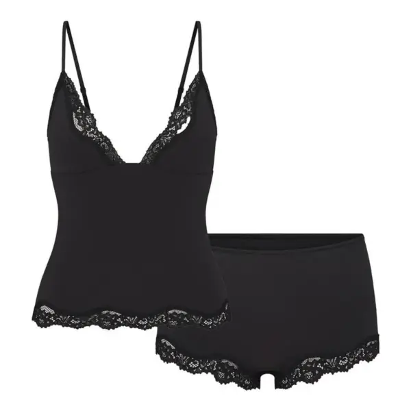Fits Everybody Lace Triangle Cami and Boy Short Set