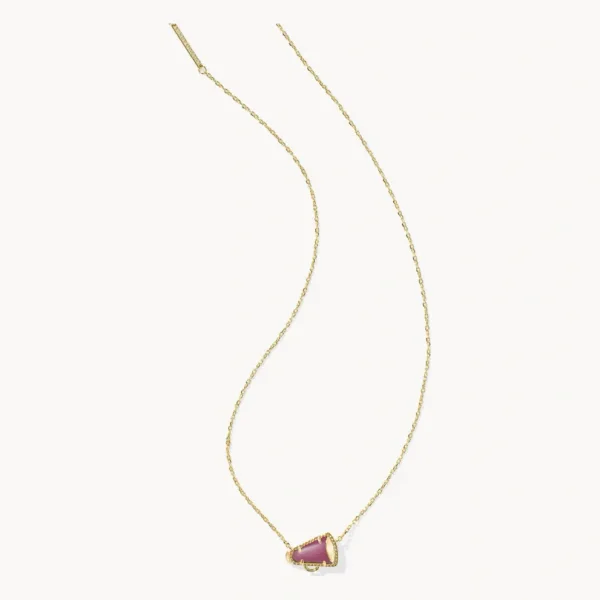 Cheer Gold Short Pendant Necklace in White Mother-of-Pearl
