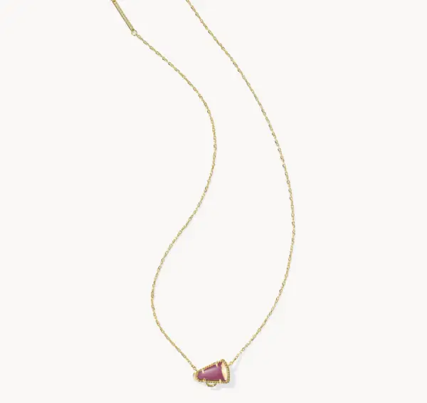 Cheer Gold Short Pendant Necklace in White Mother-of-Pearl