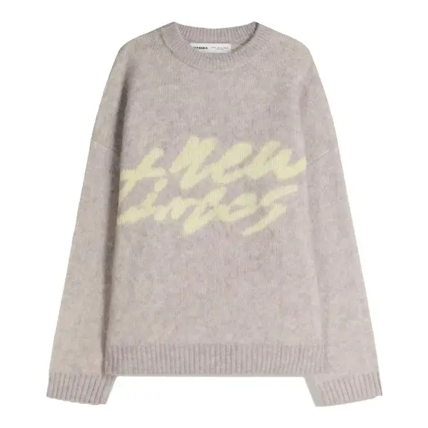 Brushed Effect Print Jersey Sweater