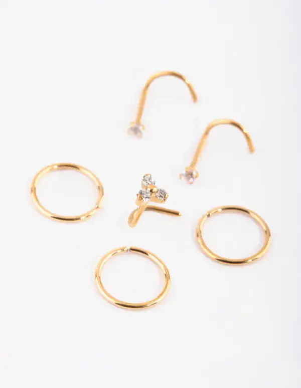 Titanium Diamante Nose Studs