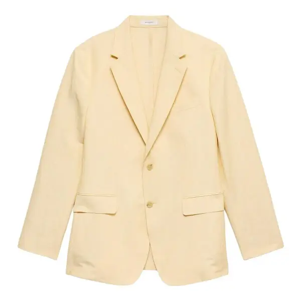 Tailored-Fit Linen-Blend Suit Jacket