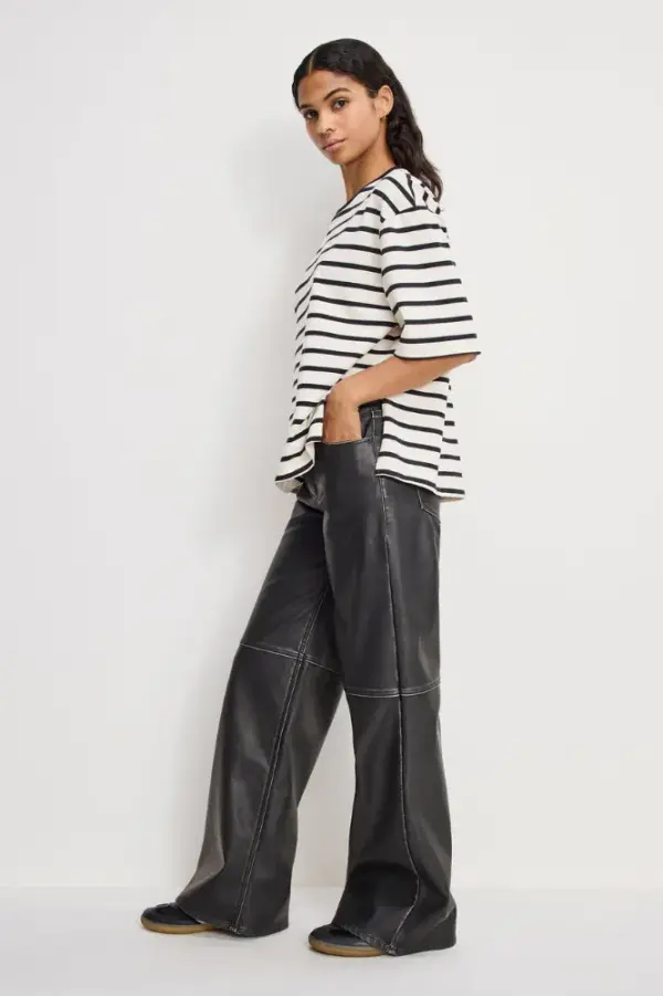 GOOD SKATE FAUX LEATHER PANTS | BLACK001