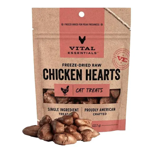 Freeze-Dried Raw Protein Chicken Hearts Dog Treats