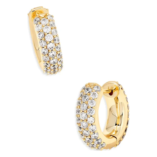 Mikki Pave Huggie Earrings in Gold