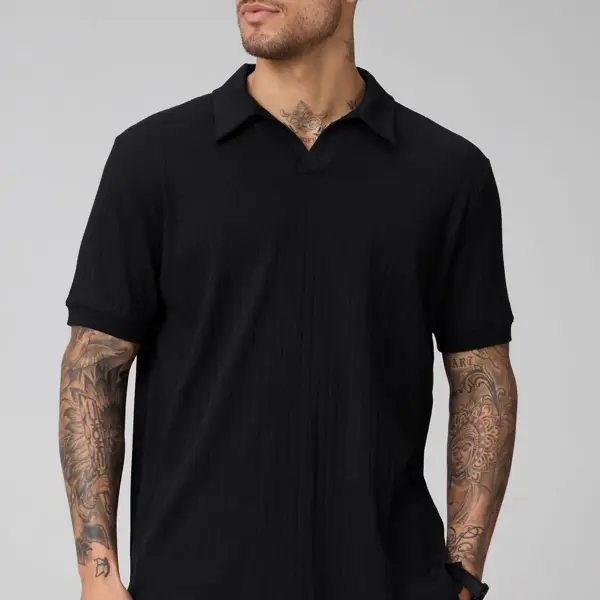 The 24 7 Ribbed Johnny Collar Polo Top