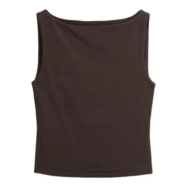 Closeknit Jersey Boatneck Crop Tank Top
