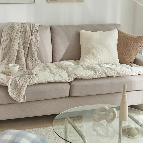 Cappuccino Checkered Sofa Pad