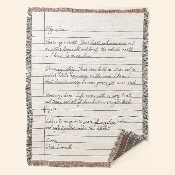 Personalized Hand-Written Letter Blanket