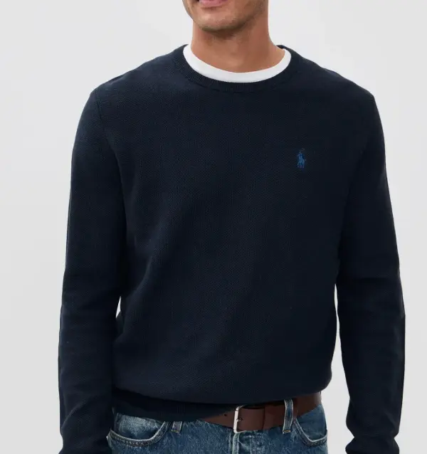Long-sleeved Cotton Crewneck Sweater