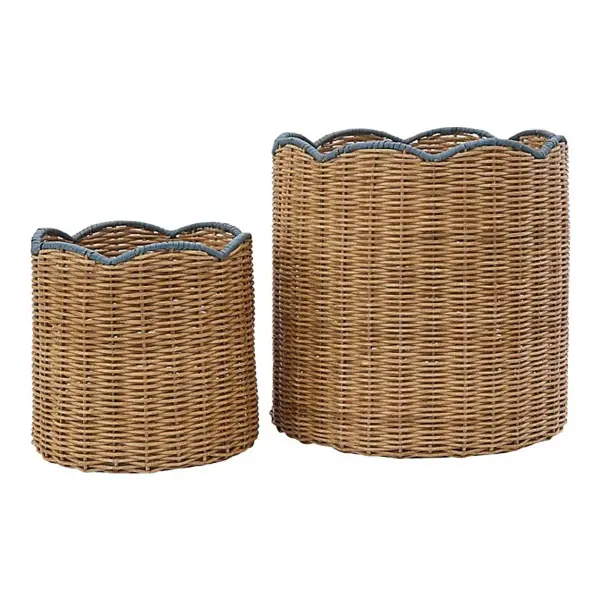 Lulu Woven Scalloped Baskets - Set of 2