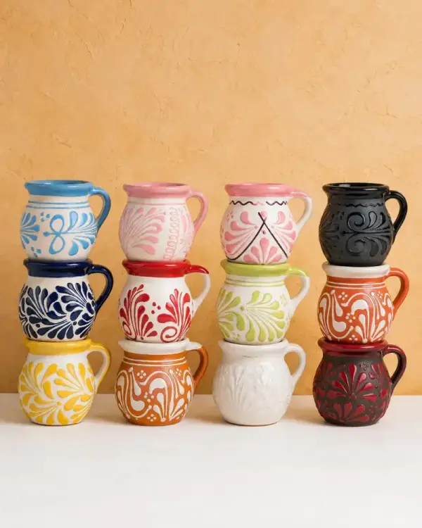 Mexican Ceramic Jarritos Mugs - Talavera Coffee Mugs