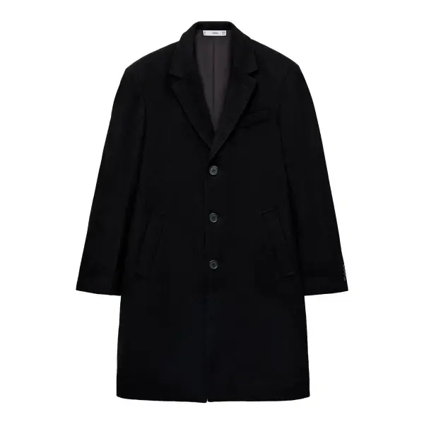 Long Wool Coat With Buttoned Cuffs