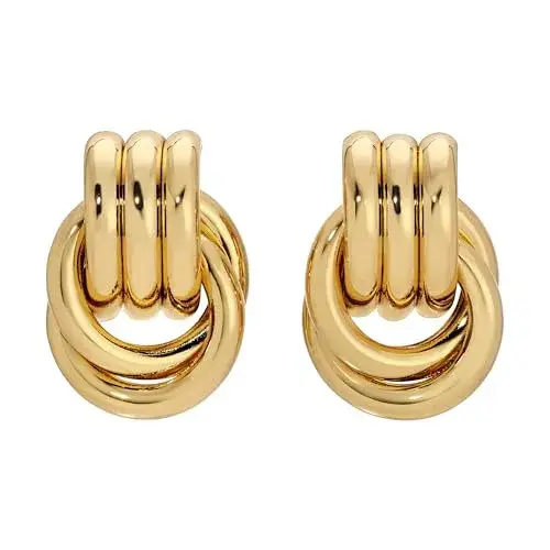 Heaven Mayhem - Baby Knot Gold Statement Earrings – 18K Gold-Plated