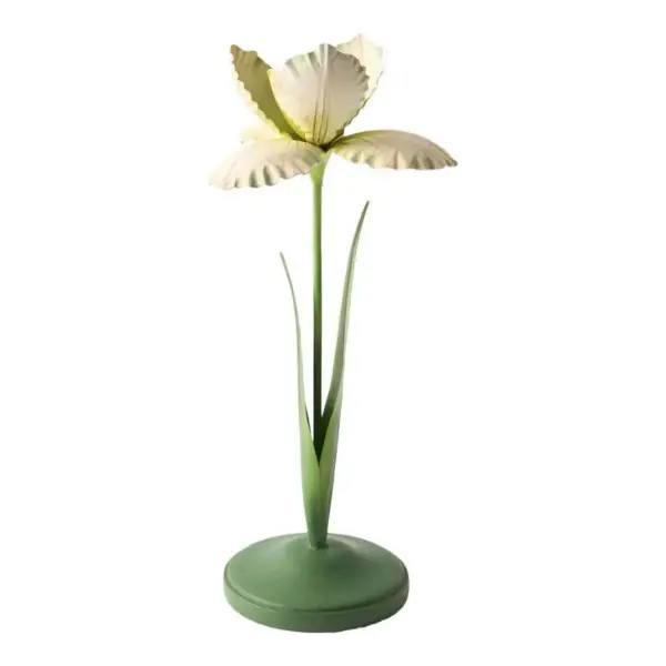 Daffodil Painted Metal Candle Holder