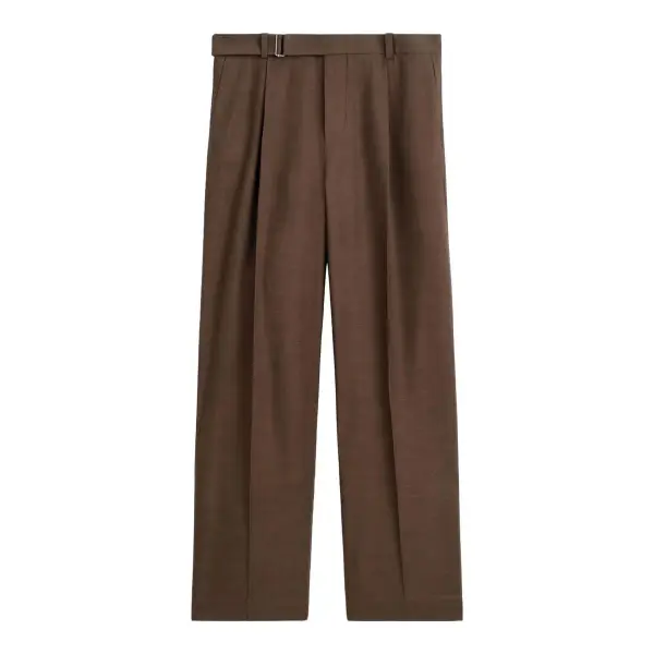 Belted Linen-Blend Relaxed-Fit Wide-Leg Pants
