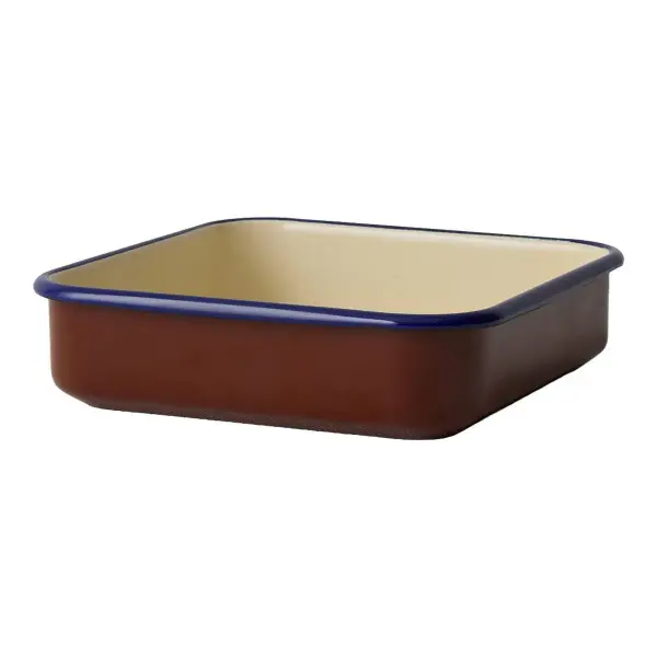 Contrast Rim Enamel Oven Dish
