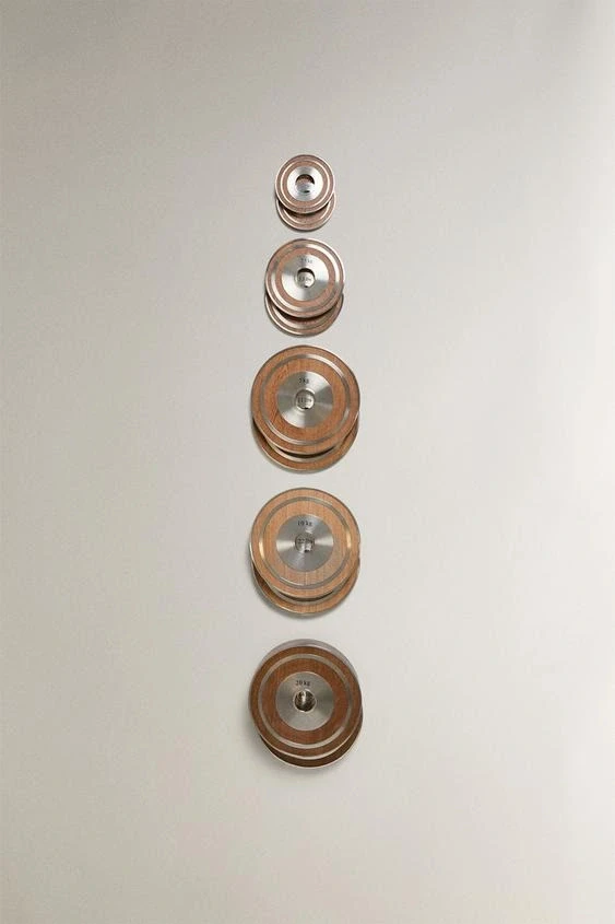 OAK WOOD AND STEEL DUMBBELL