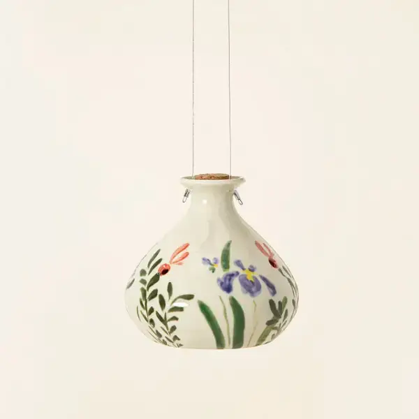 Hand-Painted Porcelain Hummingbird Feeder