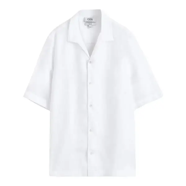 Camp-Collar Short-Sleeved Shirt