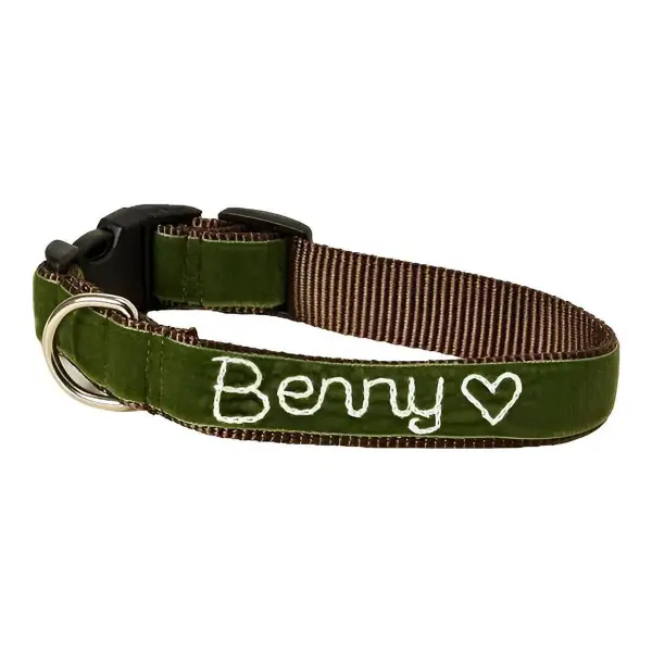 Personalized Hand Embroidered Dog Collar