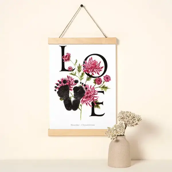 Birth Month Flower Baby Footprint Kit