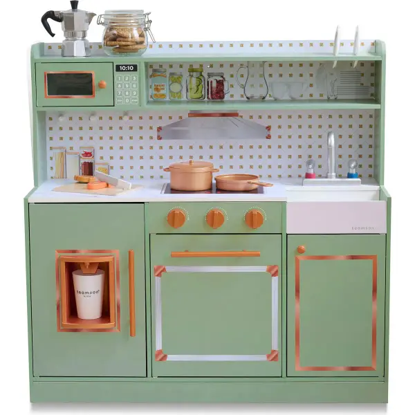 Teamson Kids Little Chef St. Louis Wooden Play Kitchen with 15 Accessories
