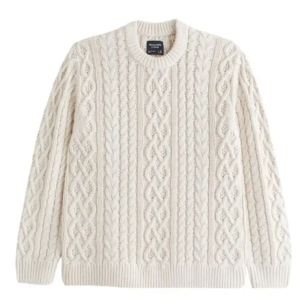 Oversized Cable Crew Sweater