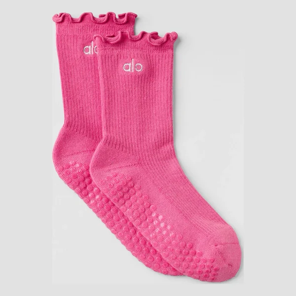 Lettuce Edge Grip Sock - Paradise Pink