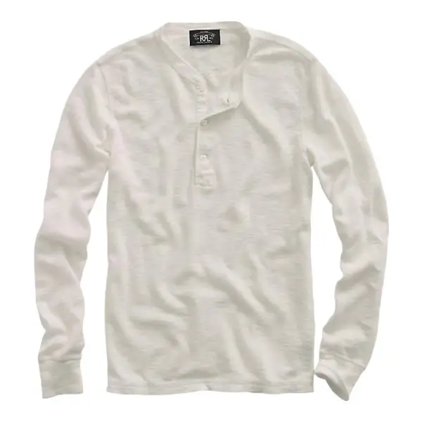 Waffle-Knit Henley Shirt