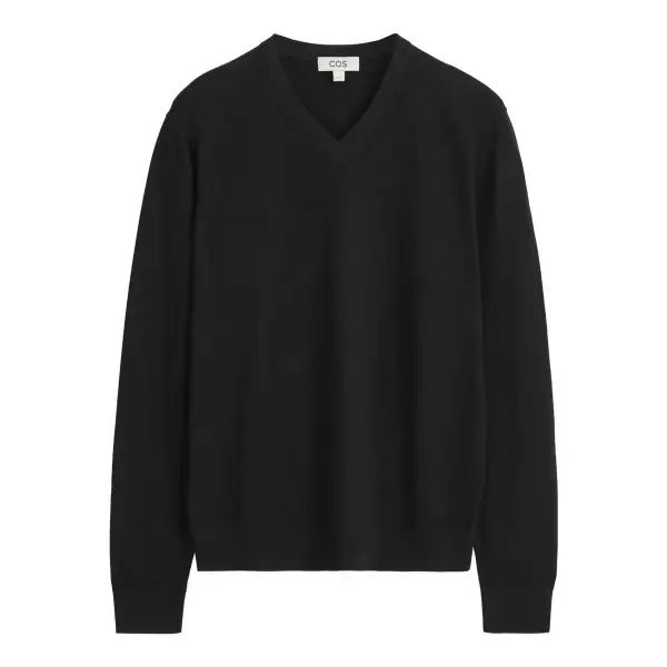 Slim Merino Wool V Neck Sweater