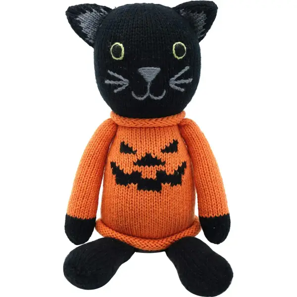 Knit Halloween Cat Plush