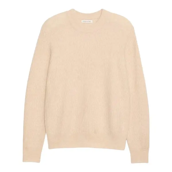 Italian Merino-Cashmere Waffle-Knit Sweater