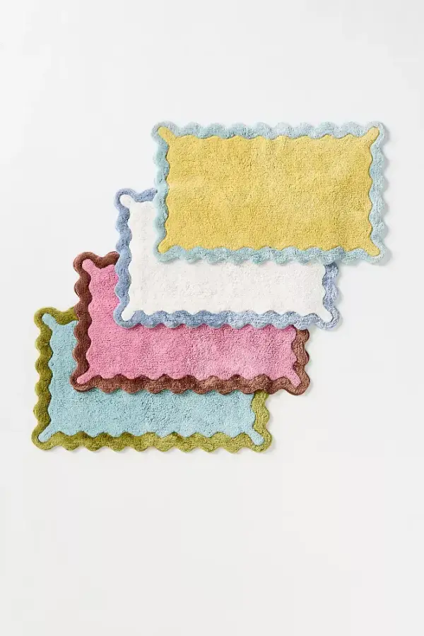 Maeve by Anthropologie Scalloped Cotton Bath Mat