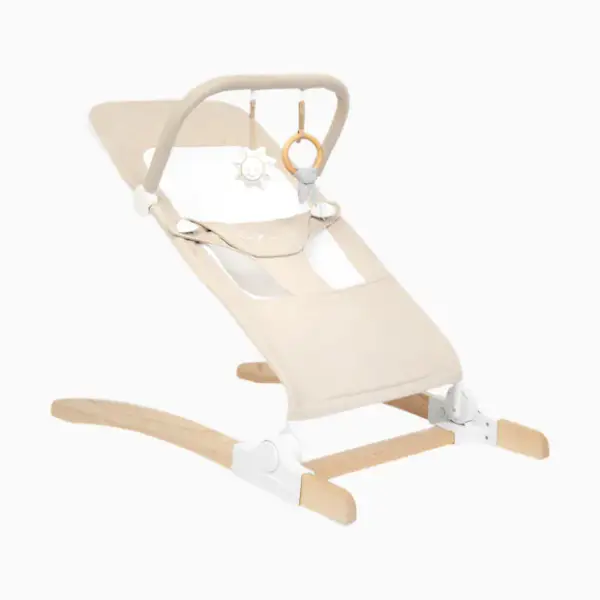 Baby Delight Heirloom Aspen Organic Wooden Bouncer - Organic Oat