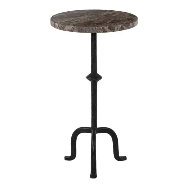 Leyla French Country Cast Iron Drink Side Table