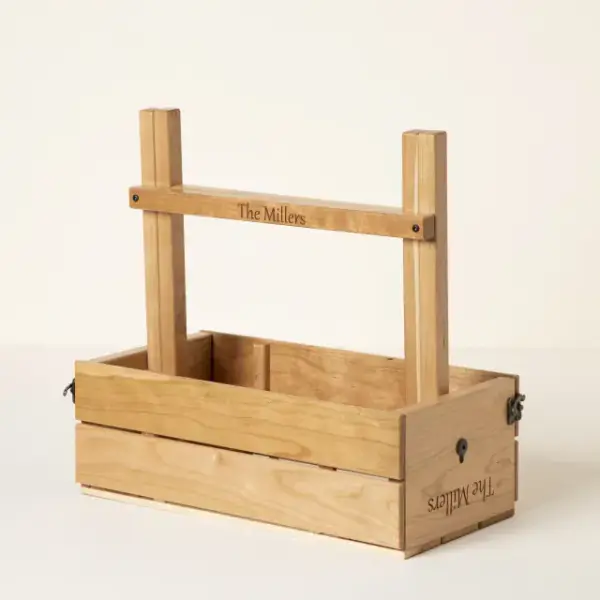 Personalized Picnic Table Wine Carrier