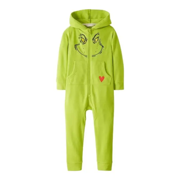 Kids Dr. Seuss Grinch Costume Fleece Jumpsuit