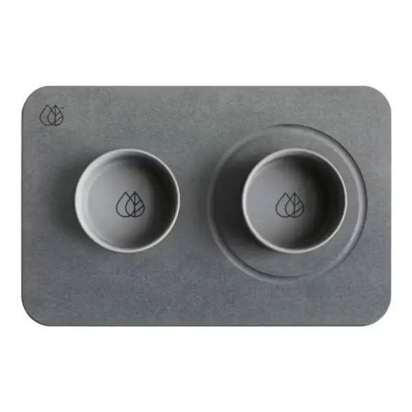 Dog Bowls + Stone Base