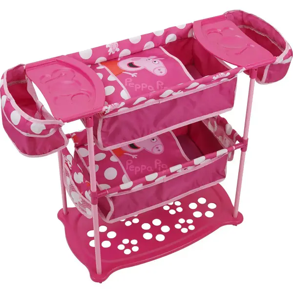 Peppa Doll Twin Care Station - Pink & White Dots