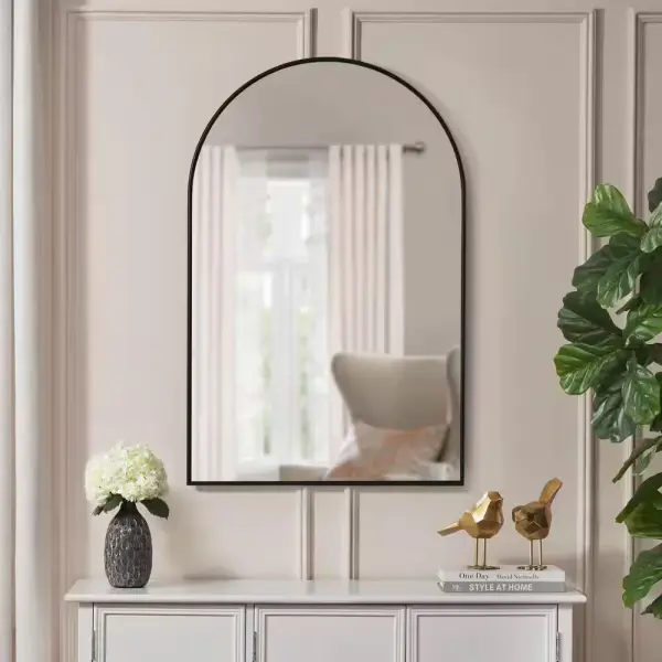 Home Decorators Collection Large Arched Black Classic Accent Mirror (39 in. H x 26 in. W) H5-MH-724 - The Home Depot