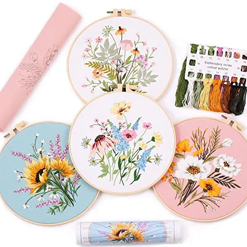 4Pcs Embroidery kits for beginners