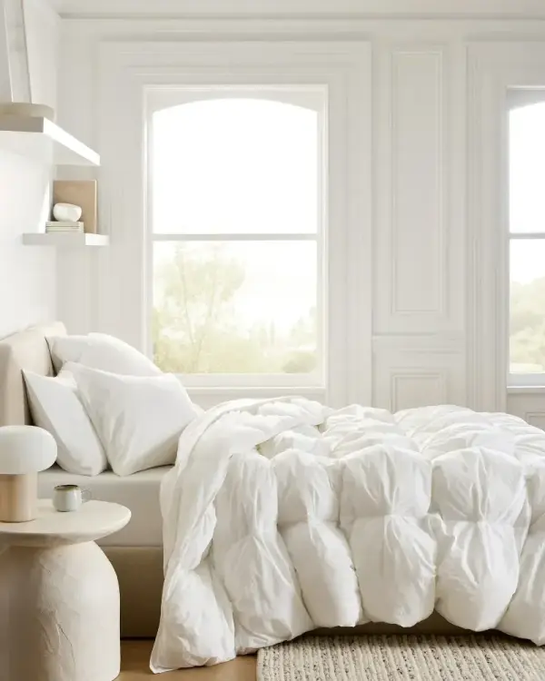 Cotton Pintuck Comforter in White