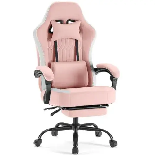 DUMOS Ergonomic Gaming Chair with Footrest, Video Game Chairs
