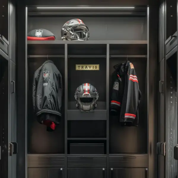 Custom Nameplate Cubby, Bedroom Door or Gym Locker in Brushed Metallic