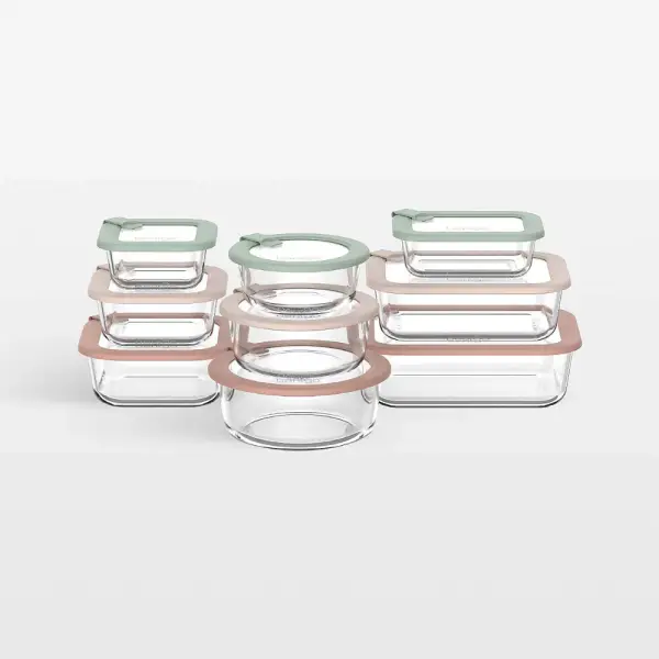 Bentgo Signature 18-Piece Desert Sage Multi-color Glass Food Storage Set