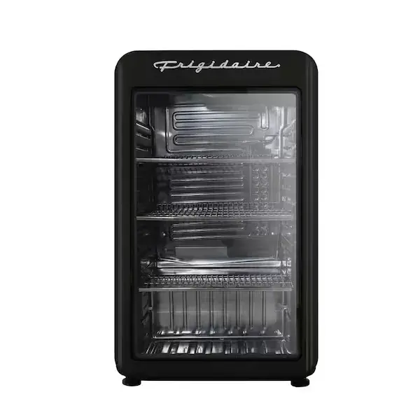 3.3 cu. ft. Retro Mini Refrigerator in White with Glass Door